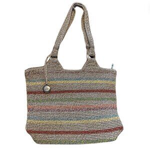 NWOT The Sak Milti Color Striped Crochet Tote